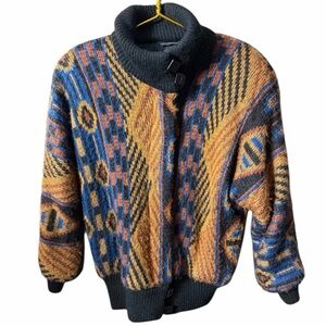 Vintage 1999s Fuzzy Zip Up Sweater Jacket Cardigan
